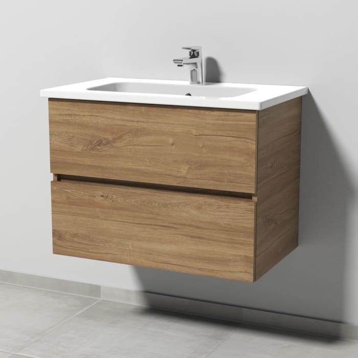 Sanipa Solo One Euphoria Waschtischkombination mit Keramikwaschtisch 78 cm, 2 Auszüge