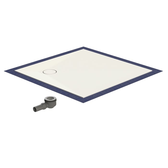 Schedel Plan Plus Mineral-Duschelement bodeneben 120 x 120 cm, Eck-Ablauf