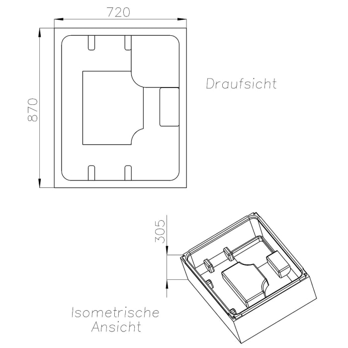 Schedel Standard Duschwannenträger 75 x 90 x 15 cm