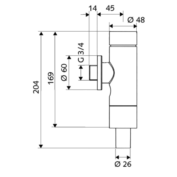 Schell WC-Spülarmatur SCHELLOMAT Basic SV mit integriertem Absperrventil
