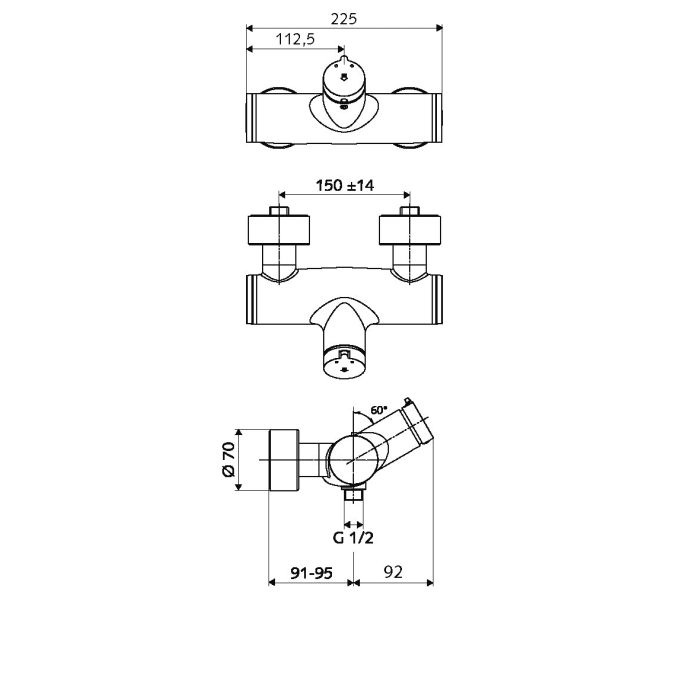 Schell Vorwand-Duscharmatur VITUS VD-SC-M / u