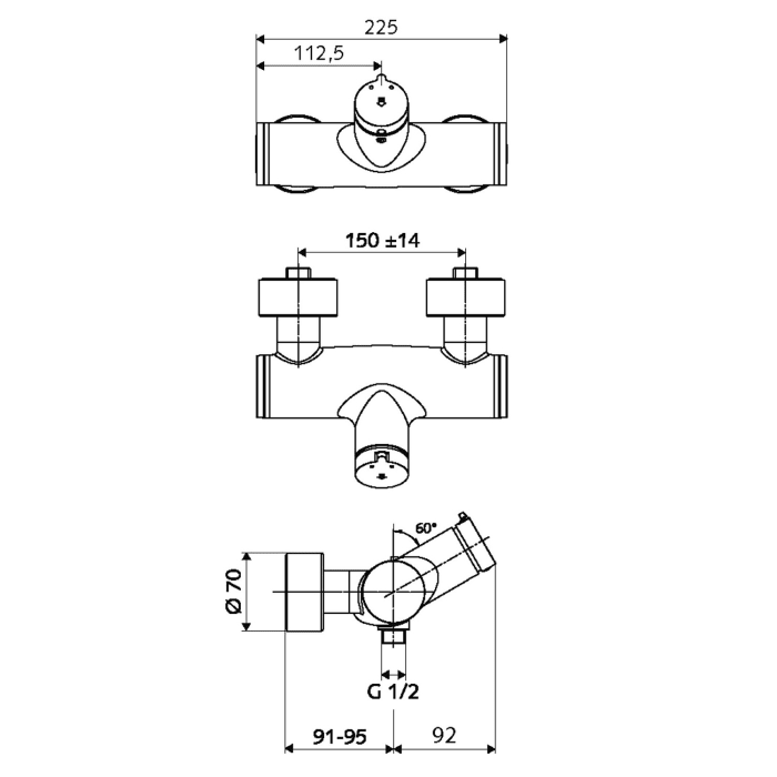 Schell Vorwand-Duscharmatur VITUS VD-SC-M / u