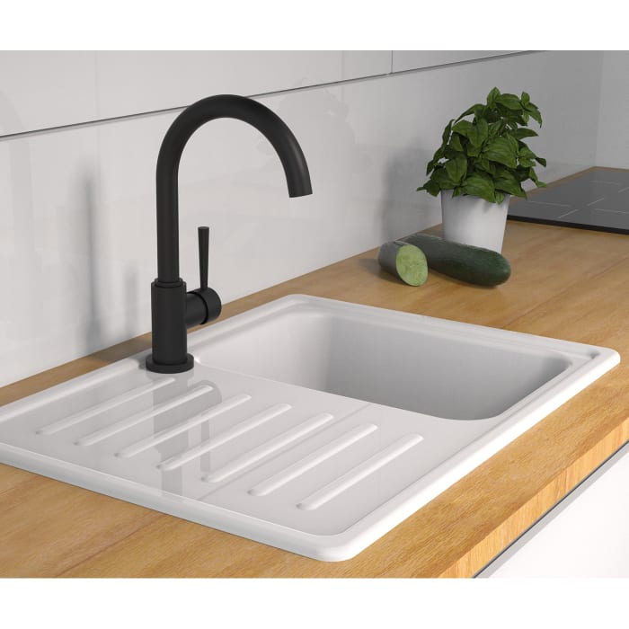 Schütte CORNWALL Einhebel Spültischarmatur mit hohem Rundbogenauslauf, Höhe 33,6 cm