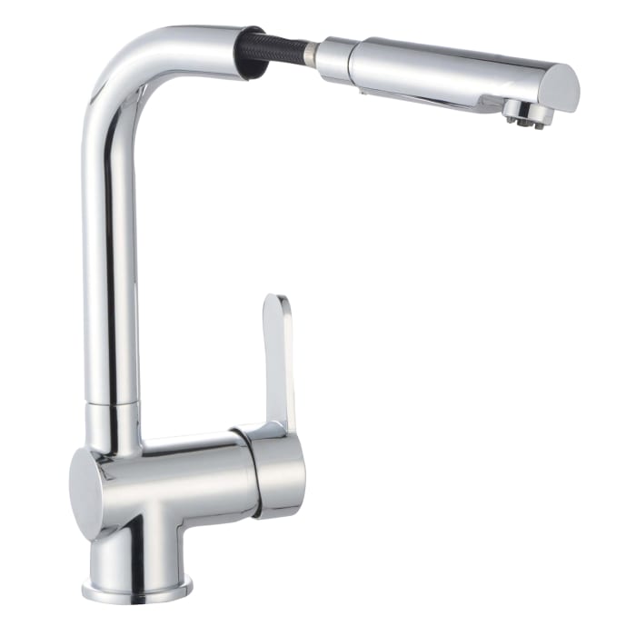 Schütte LONDON Einhebel Niederdruck Spültischarmatur mit herausziehbarem Auslauf, Höhe 29,8 cm