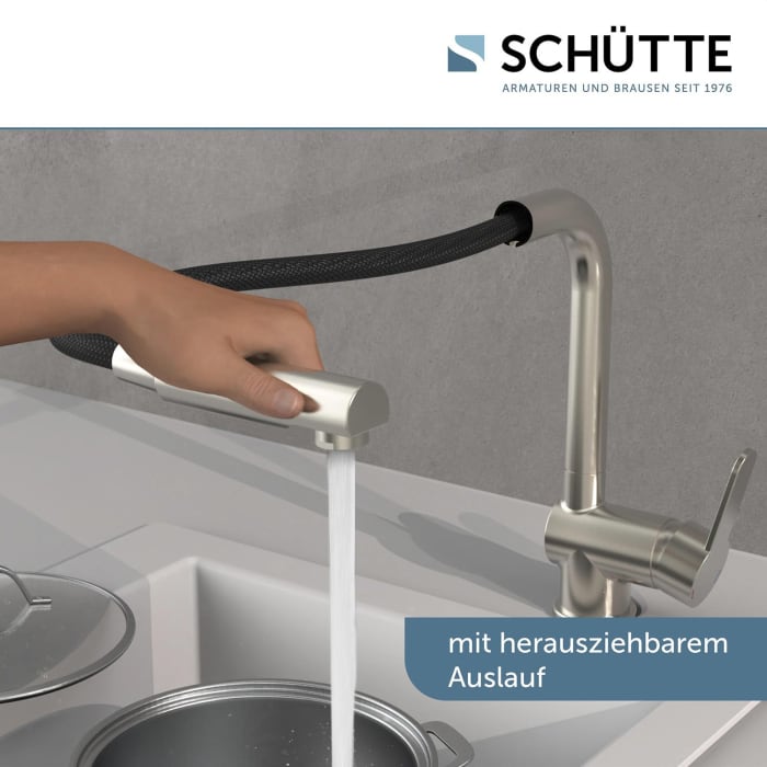 Schütte LONDON Einhebel Spültischarmatur mit herausziehbarem Auslauf, Höhe 29,8