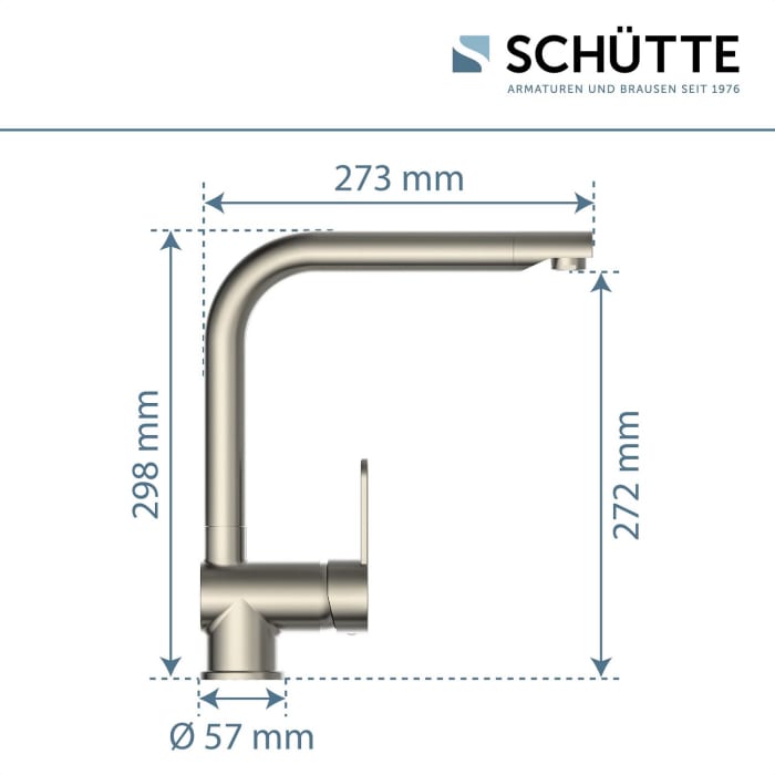 Schütte RIO Einhebel Spültischarmatur mit hohem Bogenauslauf, Höhe 29,8 cm