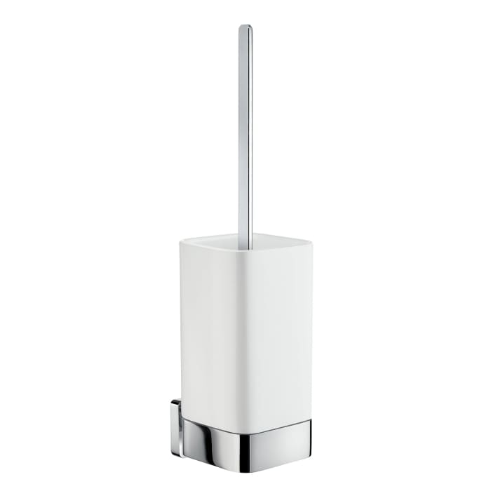 Smedbo Ice Toilettenbürstengarnitur, Behälter aus Porzellan, eckig