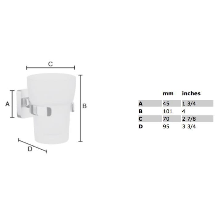 Smedbo Ice Zahnputzbecherhalter, Becher aus Porzellan