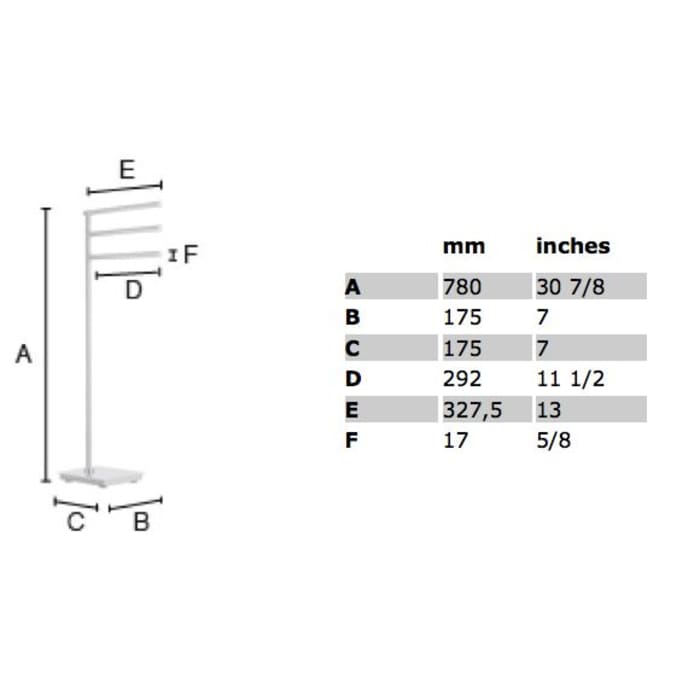 Smedbo Outline Lite Handtuchhalter freistehend
