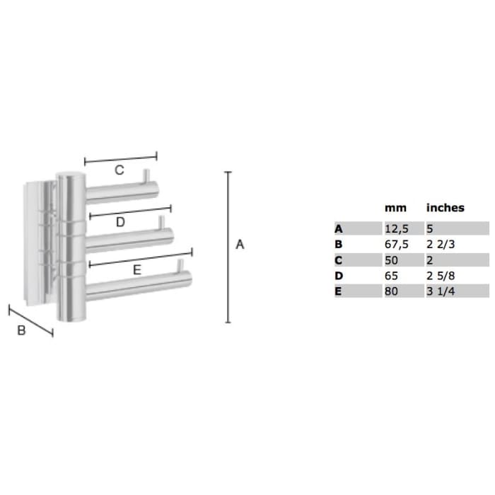 Smedbo Pool Dreierhaken, schwenkbar