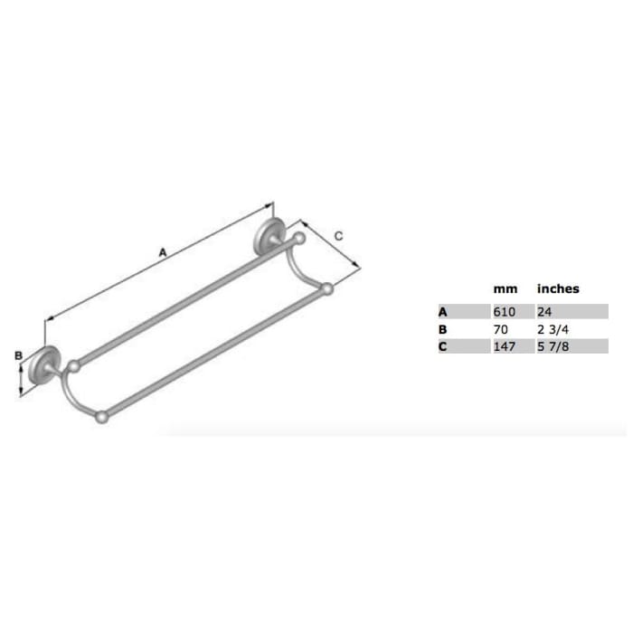 Smedbo Villa Handtuchstange doppelt, starr