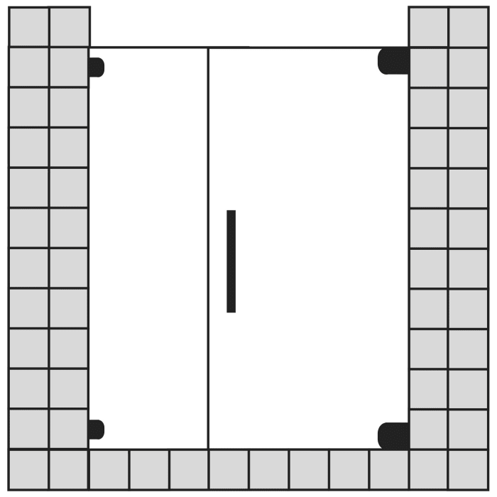 Sprinz Achat R Plus Drehtür mit Festelement links für Nische bis 160 x 200 cm