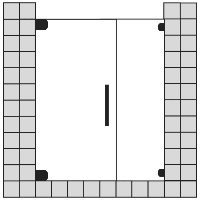 Sprinz Achat R Plus Drehtür mit Festelement rechts für Nische bis 160 x 200 cm