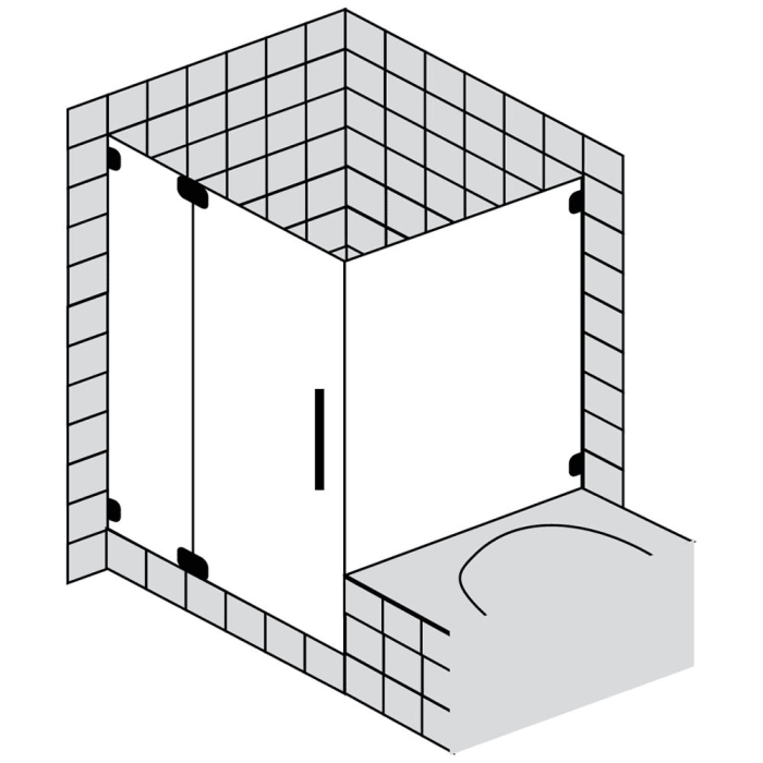 Sprinz Achat R Plus Drehtüre mit verkürzter Seitenwand bis 100 x 100 x 200 cm