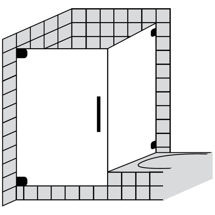 Sprinz Achat R Plus Pendeltüre mit verkürzter Seitenwand bis 100 x 100 x 200 cm