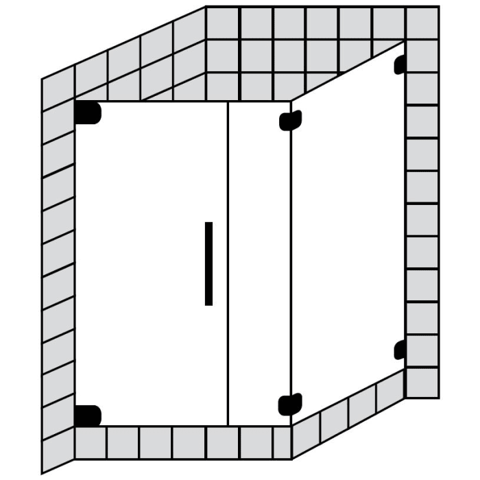 Sprinz Achat R Plus Pendeltüre mit Festelement und Seitenwand bis 100 x 100 x 200 cm