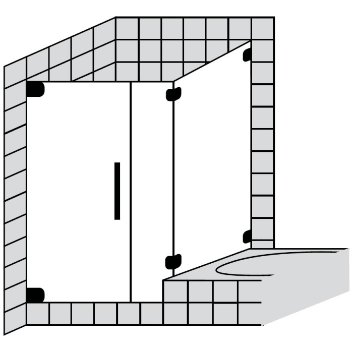 Sprinz Achat R Plus Pendeltüre mit Festelement und verkürzter Seitenwand bis 90 x 90 x 200 cm