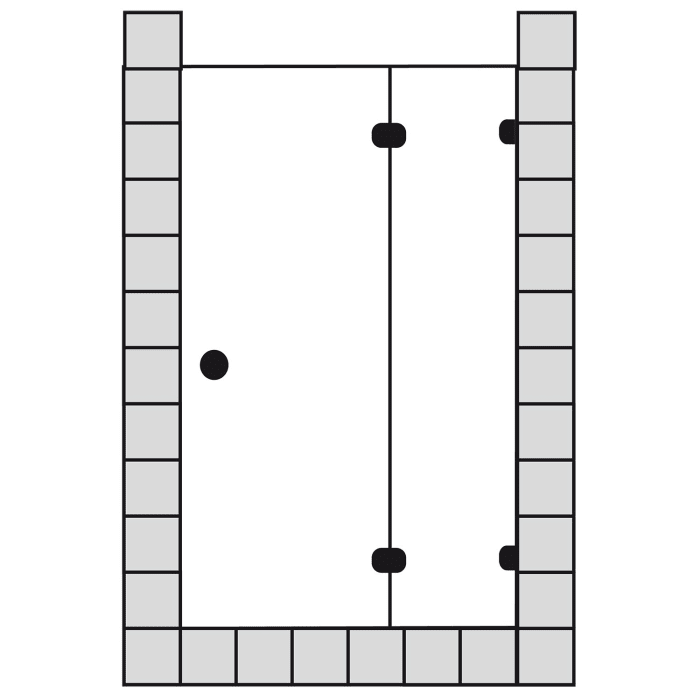 Sprinz Fortuna Tür mit Seitenteil für Nische 100 x 200 cm rahmenlos mit Rubin-Griff