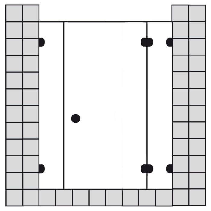 Sprinz Fortuna Tür mit 2 Seitenteilen für Nische bis 100 x 200 cm