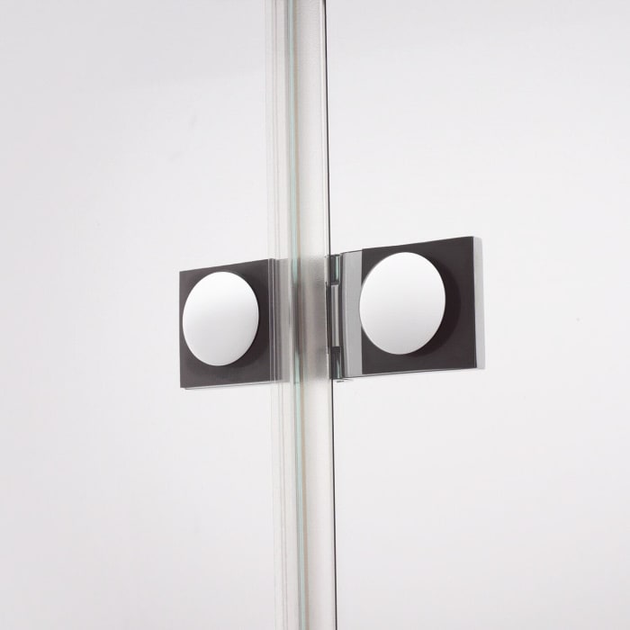 Sprinz Fortuna Tür mit Seitenteil für Nische 100 x 200 cm rahmenlos mit Rubin-Griff