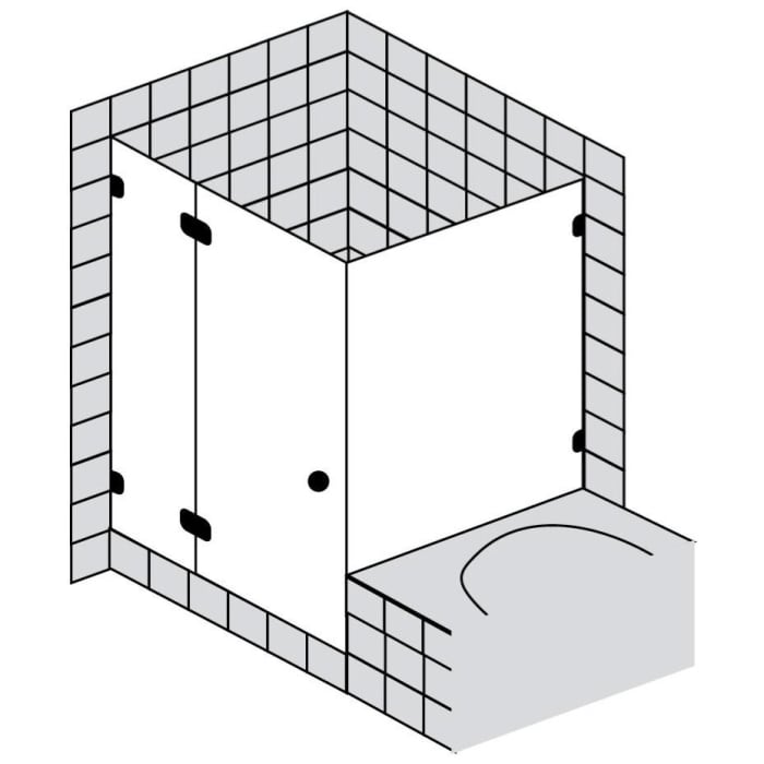 Sprinz Fortuna Tür mit Seitenwand an Badewanne rahmenlos Anschlag links