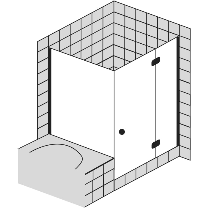Sprinz Fortuna Tür mit Festteil und kurzer Seitenwand 100 x 100 x 200 cm Türanschlag rechts