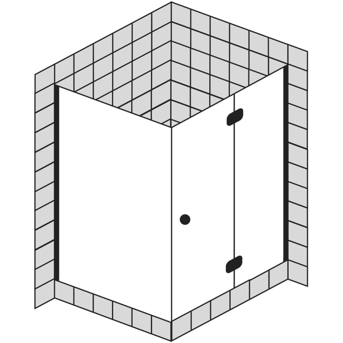 Sprinz Fortuna Tür mit Festteil und Seitenwand 120 x 120 x 200 cm Türanschlag rechts