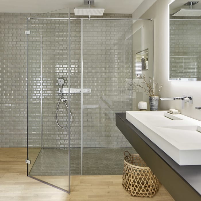 Sprinz Fortuna Tür mit Festteil und Seitenwand 120 x 120 x 200 cm Türanschlag links