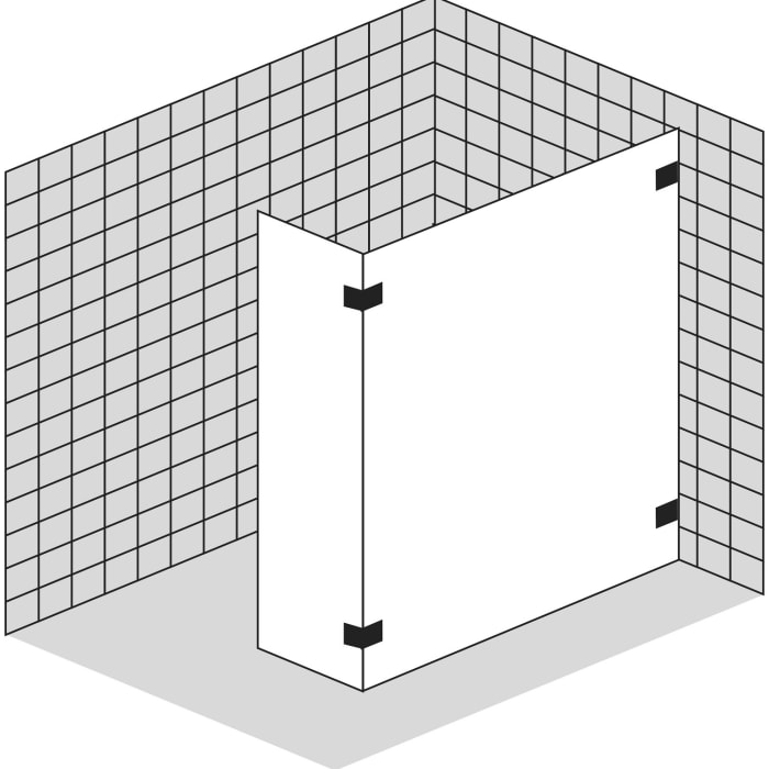 Sprinz Inloop Walk-In bis 120 cm mit Festteil, Beschläge rund, Anschlag rechts