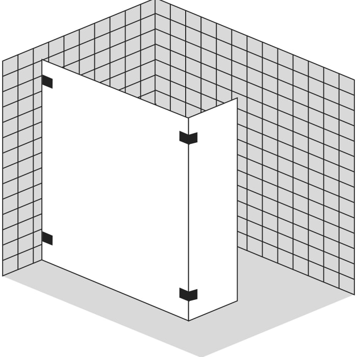 Sprinz Inloop Walk-In bis 140 cm mit Festteil, Beschläge rund, Anschlag links
