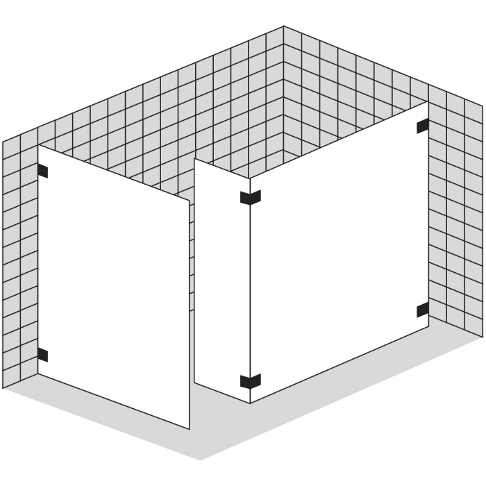 Sprinz Inloop Walk-In mit Festteil und Seitenwand, Beschläge rund, Breite bis 100 cm