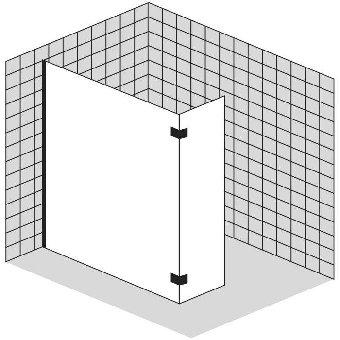Sprinz Inloop Walk-In Seitenwand mit Festteil Anschlag rechts, Breite bis 90 cm