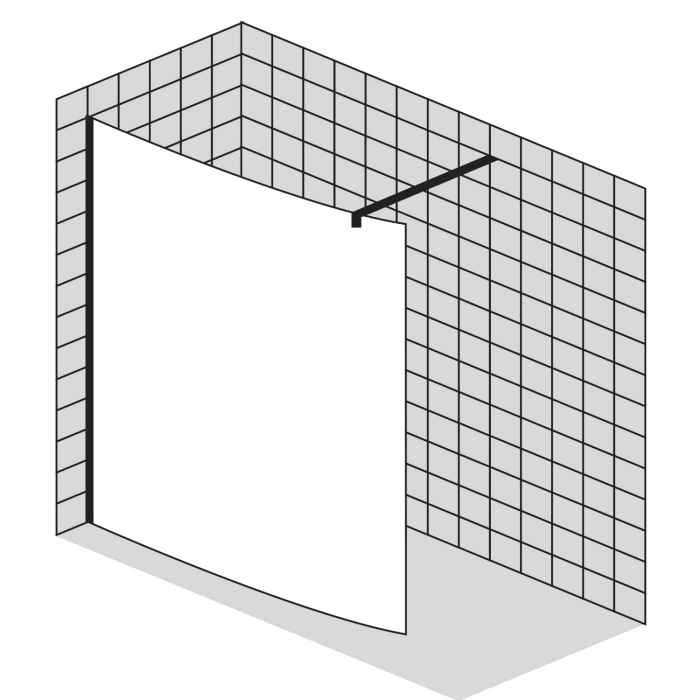 Sprinz Inloop Walk-In Seitenwand gebogen, Breite 120 cm