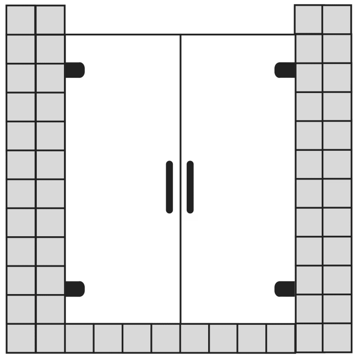 Sprinz Omega 150 Doppel-Pendeltüren für Nische bis 100 x 200 cm mit Sprinter-Griff
