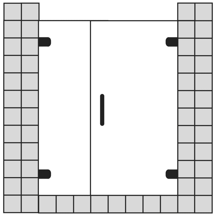 Sprinz Omega 150 Pendeltür rechts mit Festteil für Nische bis 100 x 200 cm
