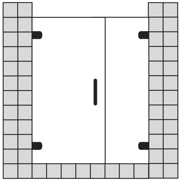 Sprinz Omega 150 Pendeltür links mit Festteil für Nische bis 140 x 200 cm