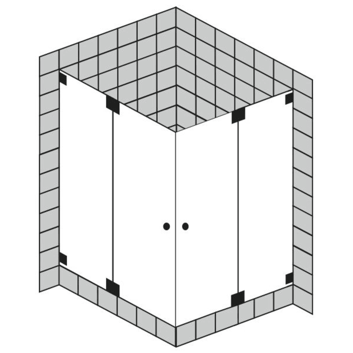 Sprinz Omega Eckeinstieg Sondermaß 80 x 120 x 200 cm