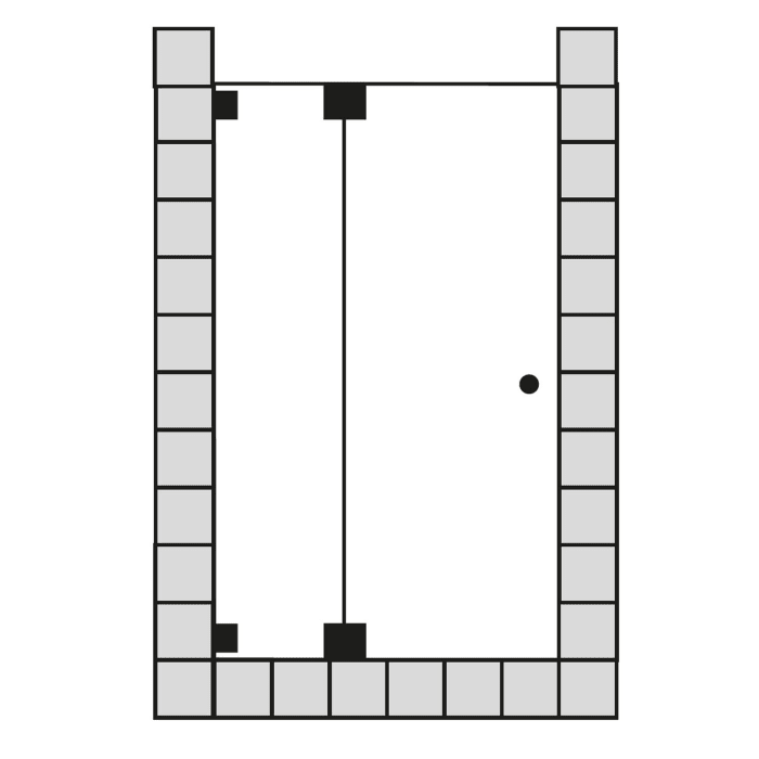 Sprinz Omega Black Edition Pendeltür mit Seitenteil 100 x 200 cm