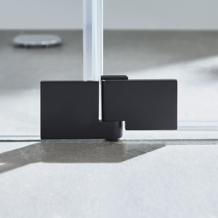 Sprinz Omega Black Edition Pendeltür mit Seitenteil 100 x 200 cm