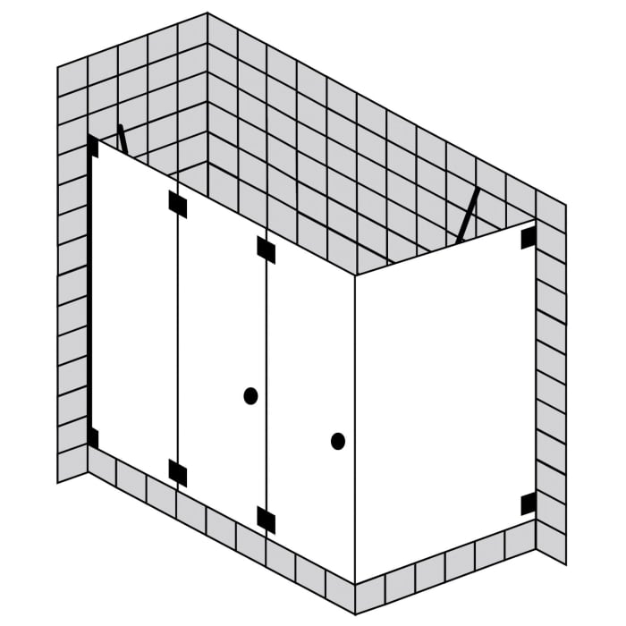 Sprinz Omega Plus Falttür mit Seitenwand 4-tlg., 120 x 120 x 200 cm