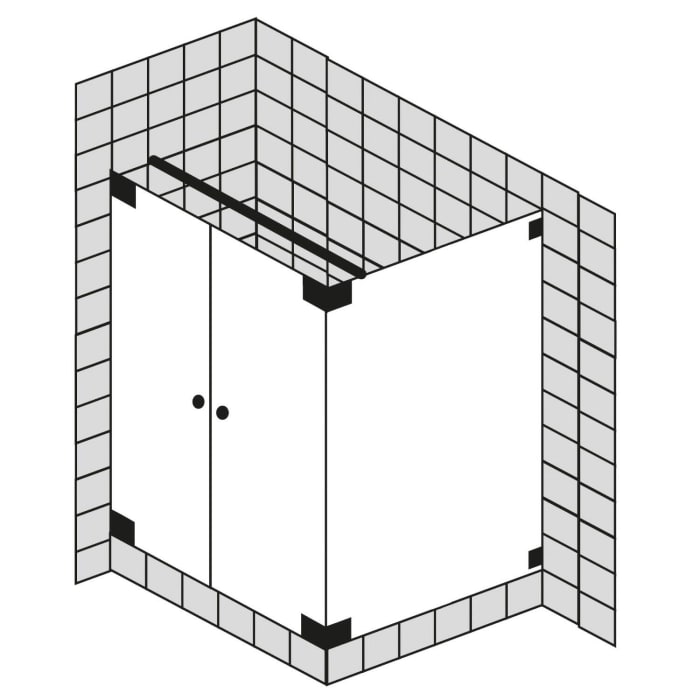Sprinz Omega Black Edition Pendeltür 100 x 100 x 200 cm