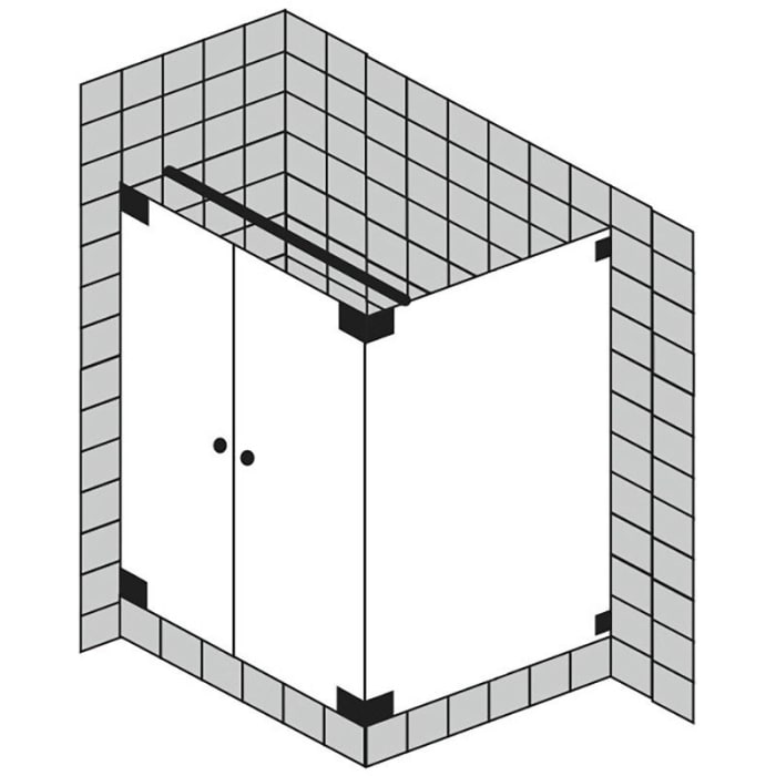 Sprinz Omega Pendeltüren mit Seitenwänden 80, Pendeltür 130, Höhe 200 cm