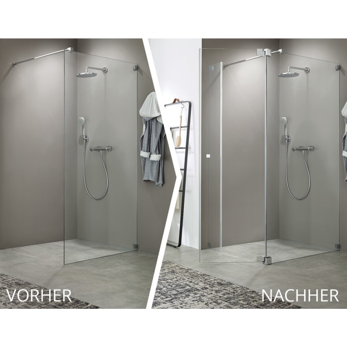 Sprinz Walk-In Plus Pendeltür links, Breite bis 100 cm