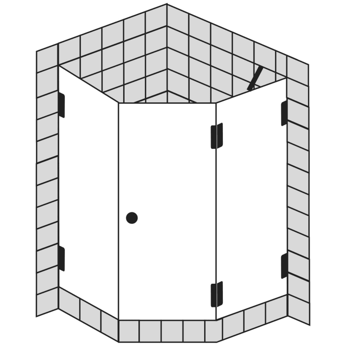 Sprinz XXL Fünfeckdusche 3-teilig 100 x 100 x 200 cm