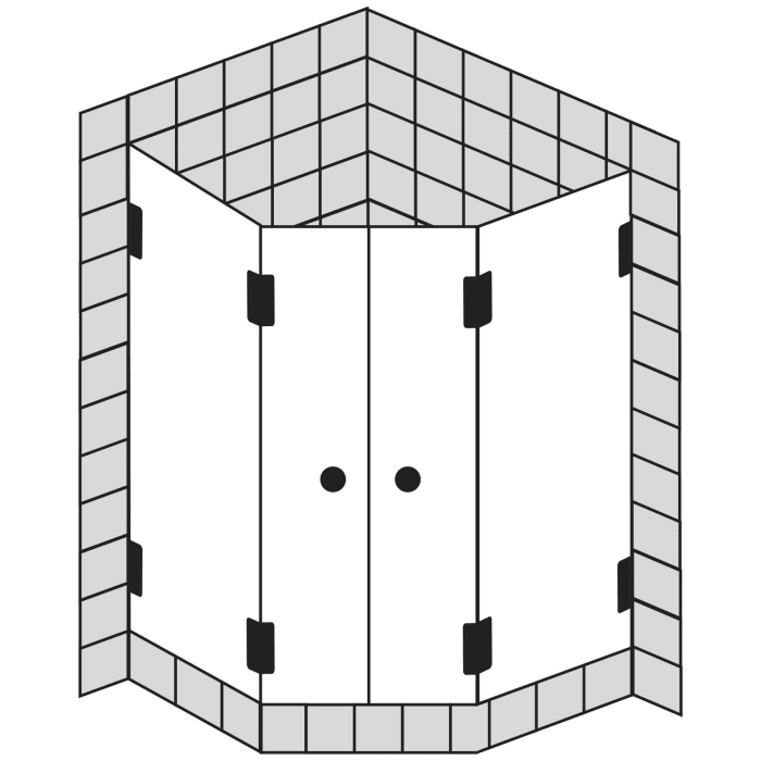 Sprinz XXL Fünfeckdusche 4-teilig 120 x 120 x 200 cm