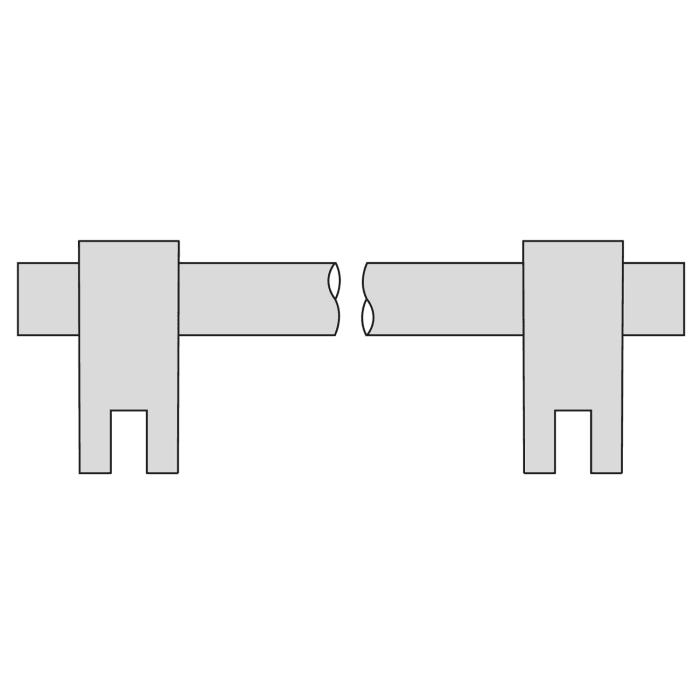 Sprinz Haltestange eckig Glas-Glas 100 cm