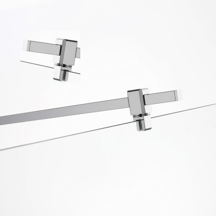 Sprinz Haltestange eckig, Glas - Glas, Länge 100 cm