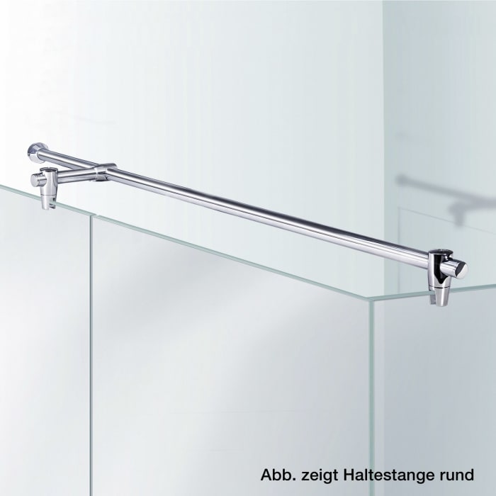 Sprinz Haltestange eckig mit T-Stück, Glas - Wand, Länge 150 cm