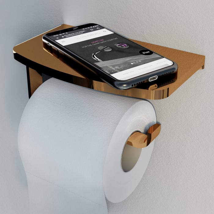 Steinberg Serie 450 Toilettenpapierhalter mit Ablage 17 cm