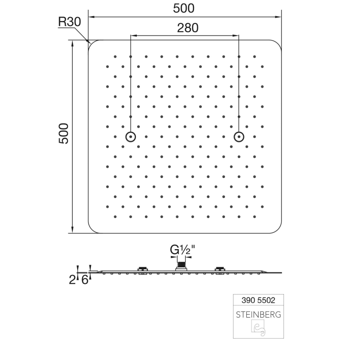 Steinberg Sensual Rain Regenpaneel 50 x 50 cm